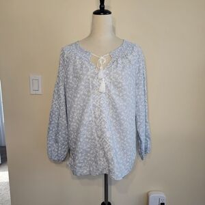 JOLIE | Boho style blue blouse | Size M